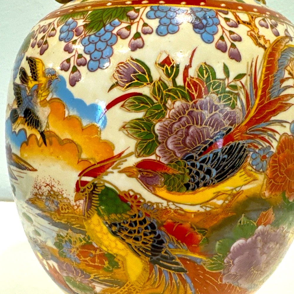 Chinese Antique Double Handle Porcelain Hand Painted Baluster Vase 16 in… - Picture 3 of 12